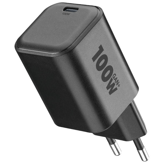 Cellularline ACHUSBCGAN100WLAPK Caricabatterie da rete USB-C GaN+ Power Delivery 100W colore Nero