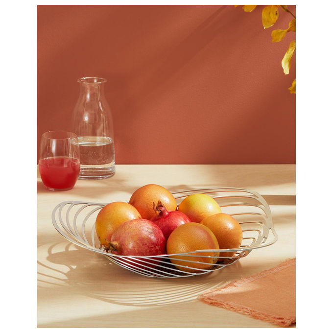 Alessi ACO03 Fruttiera Trinity in Acciaio Inossidabile Diametro 33 cm Altezza 8 cm colore Grigio