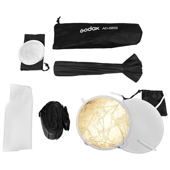 Godox ADS85 AD-S85S Softbox Parabolico Ottagonale 85 cm con Attacco Godox e Griglia Inclusa colore Nero Bianco