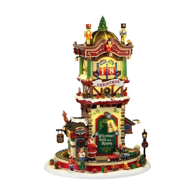 LEMAX 65518 Sights and Sounds Conto alla rovescia di Natale con Adattatore 4.5 V Illuminato Musicale Animato per Villaggio Caddington colore Multicolore