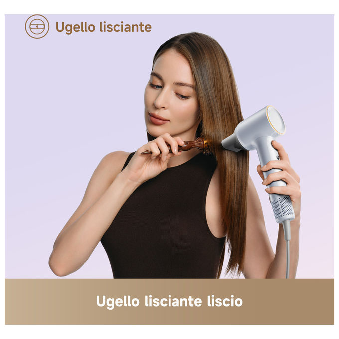 Dreame AHG11A Mini Flow Asciugacapelli 1200W 100.000rpm Ioni Negativi 5 Temperature Modalita' Bambini colore Bianco