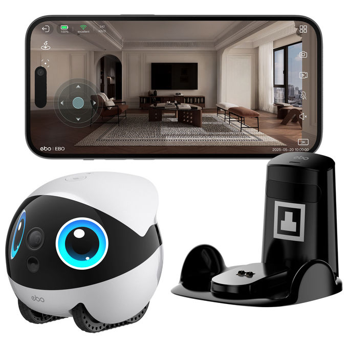 Enabot EBO Air 2 Plus Robot Companion Intelligente Bianco