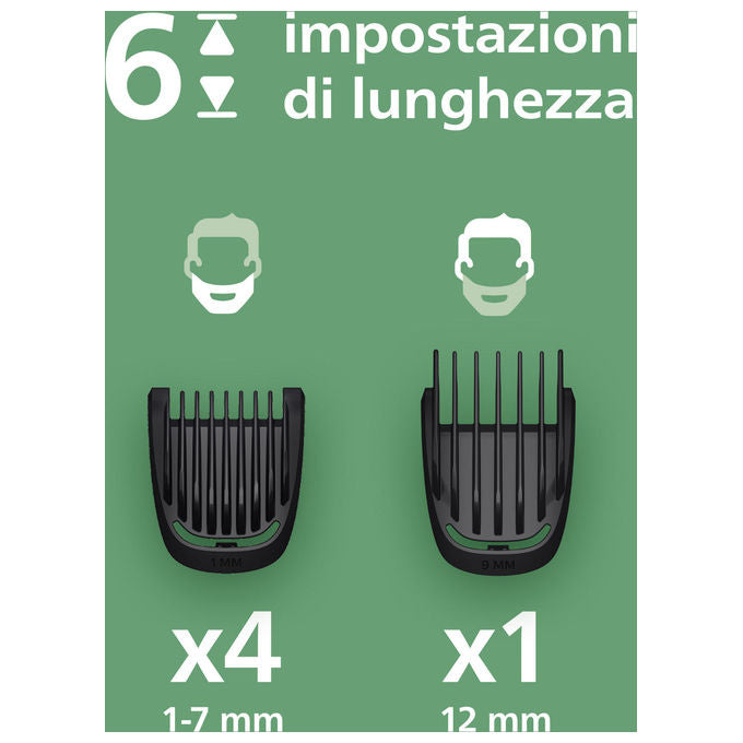 Philips MG3920-15 Serie 3000 Rifinitore Multiuso 7 in 1 Lame Autoaffilanti 60 min autonomia colore Nero