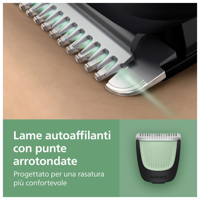 Philips MG3920-15 Serie 3000 Rifinitore Multiuso 7 in 1 Lame Autoaffilanti 60 min autonomia colore Nero