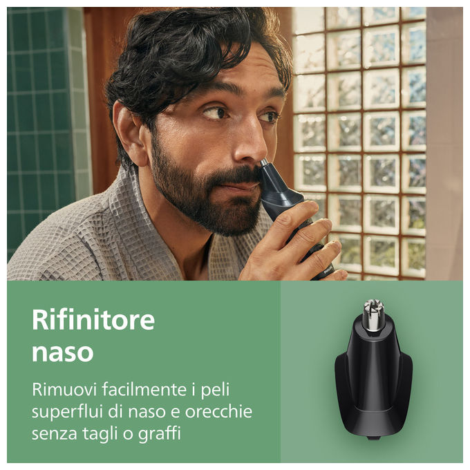 Philips MG3920-15 Serie 3000 Rifinitore Multiuso 7 in 1 Lame Autoaffilanti 60 min autonomia colore Nero