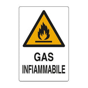Oem Cartello Gas Infiammabile 20x30cm Alluminio