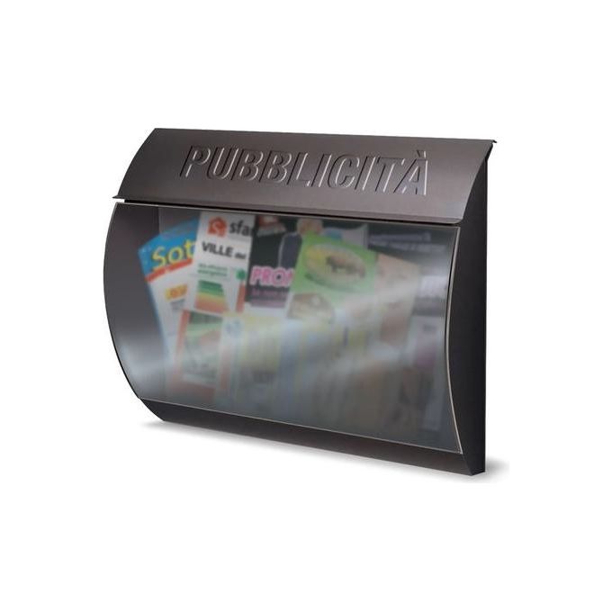Alubox 71BUSTAGHPUB Busta Cassetta Raccoglipubblicita' in Lamiera Acciaio Apertura Vasistass colore Grigio Ghisa