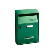 Alubox 74943 Serie 'Effé' Cassetta Postale in Lamiera Elettrozincata Verniciata con Tetto Apribile e Serratura a Cilindro colore Verde