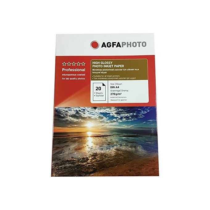 AgfaPhoto AP26020A4NEU Professional Carta Fotografica Inkjet High Gloss A4 260 g-m² 20 Fogli