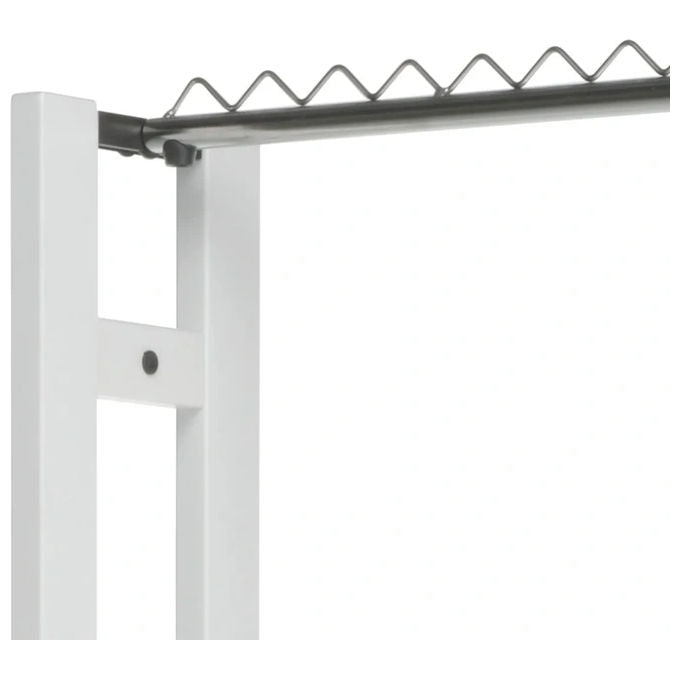 Foppapedretti 9900415310 Appendiabiti Chiudibile in Legno Massello di Faggio con 4 Ruote Girevoli Antiscivolo Barra da 60 cm colore Bianco
