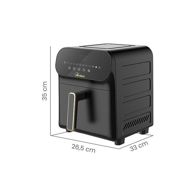 Ardes friggitrice ad aria Eldorada 6 litri 1700w display touch 12 programmi nero