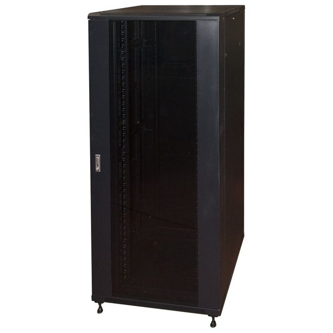 LINK LK1942U88NFP Armadio Rack 19'' 42U con Porta in Vetro e Guida Cavi Laterale colore Nero