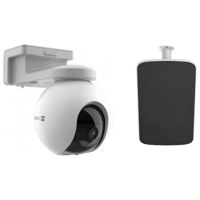 Ezviz CS-EB8-SP-R100 EB8 4G Kit Telecamera di Sorveglianza Motorizzata Esterno 2K 4G LTE 360° Batteria 10400 mAh Pannello Solare IP65 colore Bianco