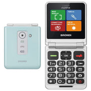Brondi FLIPPER Flipper Telefono Cellulare Semplificato Dual SIM 3 Tasti Rapidi Schermo 2.4'' 9 Memorie Chiamata Rapida Notifiche a Flip Chiuso colore Green Water Metal