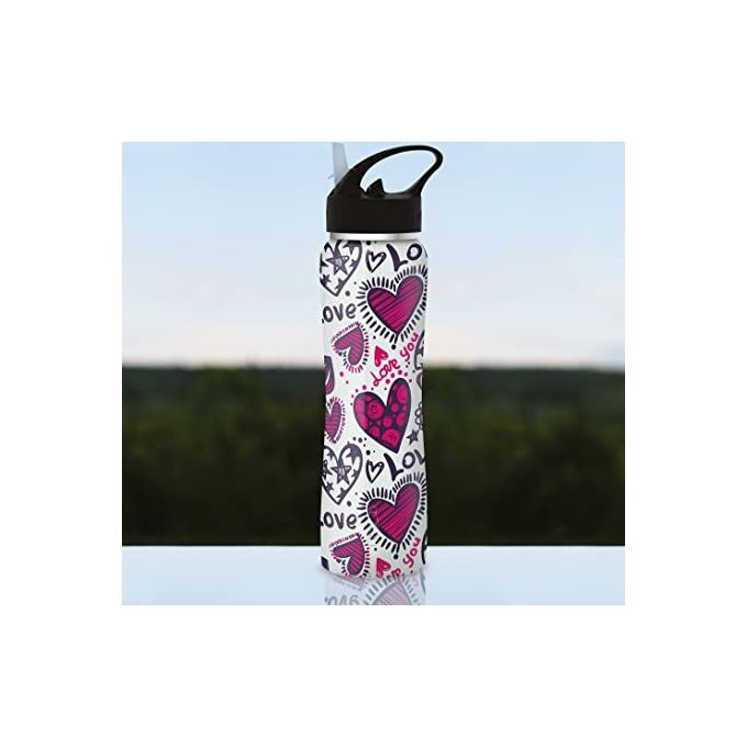 The Steel Bottle TSBMW44LOV Most Wanted Borraccia Termica 500 ml Acciaio Inox Doppia Parete Tappo con Cannuccia colore Love