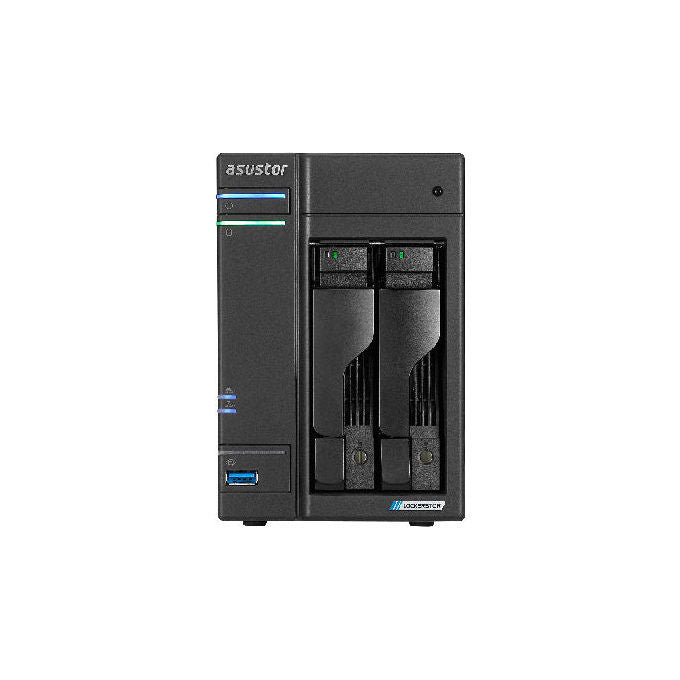 Asustor Lockerstor 2 Gen2+ AS6702T v2, NAS senza storage, 2 Bay, 4GB RAM