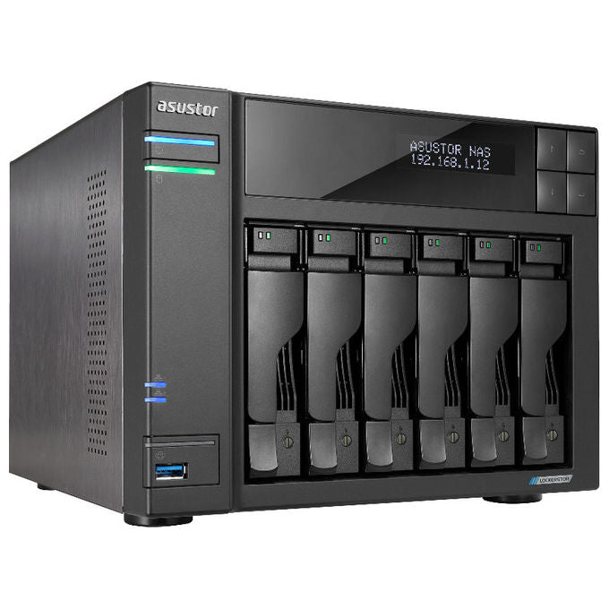 ASUSTOR Lockerstor 6 Gen2+ AS6706T v2, NAS 6 Alloggiamenti, CPU Quad-Core, 8GB RAM, 4 Slot M.2