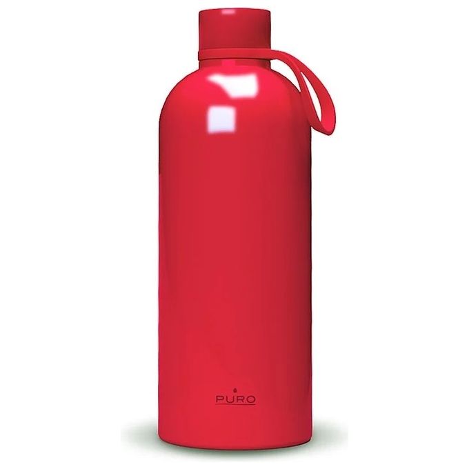 Puro Borraccia Termica Doppia Parete 500 ml Acciaio Inossidabile 18-8 BPA Free 12h Caldo 24h Freddo colore Rosso