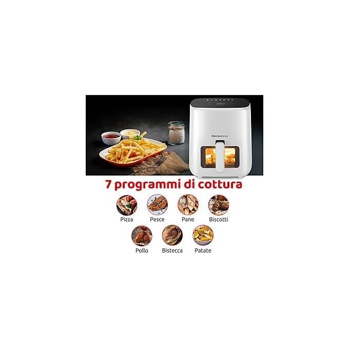 Melchioni MARIANNA PLUS 5L Friggitrice ad aria 5 L 1400 W 7 programmi Display Touch colore Bianco