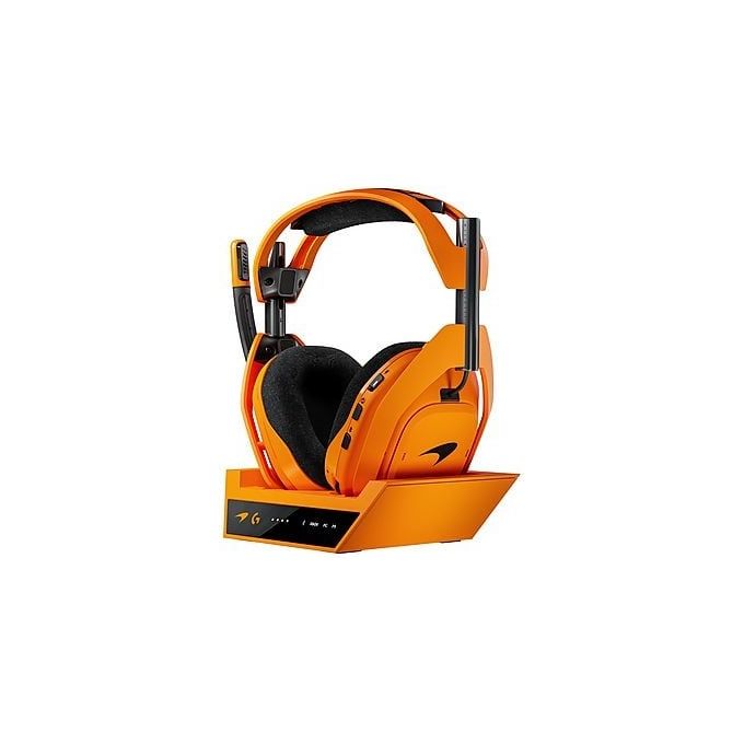 Logitech G, Cuffie Gaming Wireless A50 X Lightspeed McLaren Edition, Nero, Arancione
