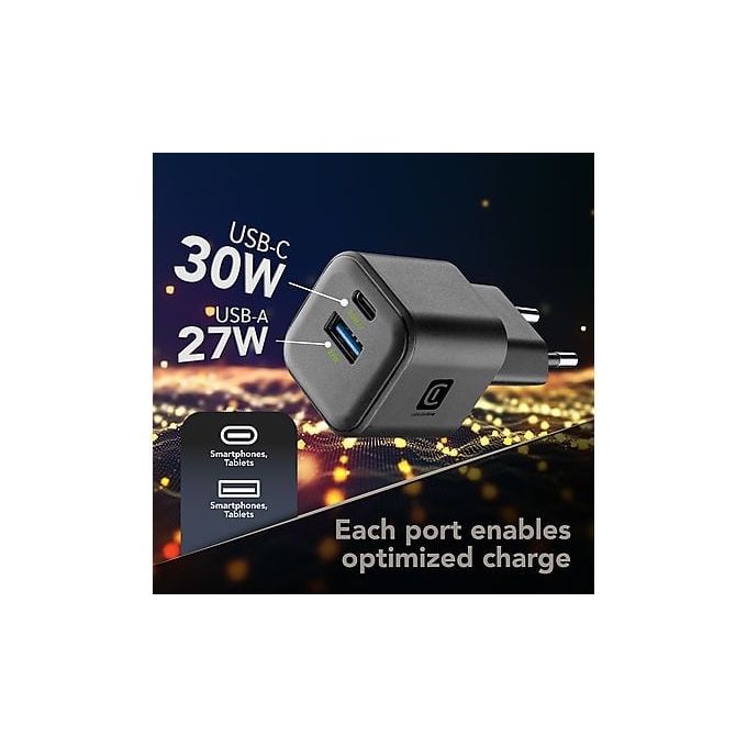 Cellular Line Caricabatterie Rete 4 Usb 30W Nero