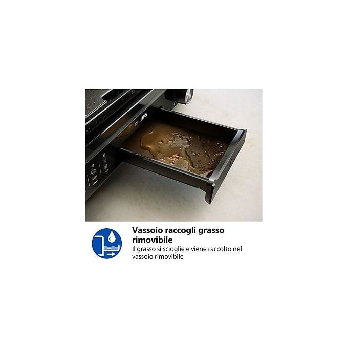 Philips, Grill Elettrico, HD6210-90, 2400W, Nero