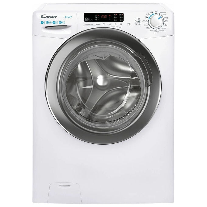 Candy Smart CSS4272DWR4-1-11 Lavatrice slim a carica frontale 7 kg 1200 giri Classe B 16 programmi Bianco 60x46x85