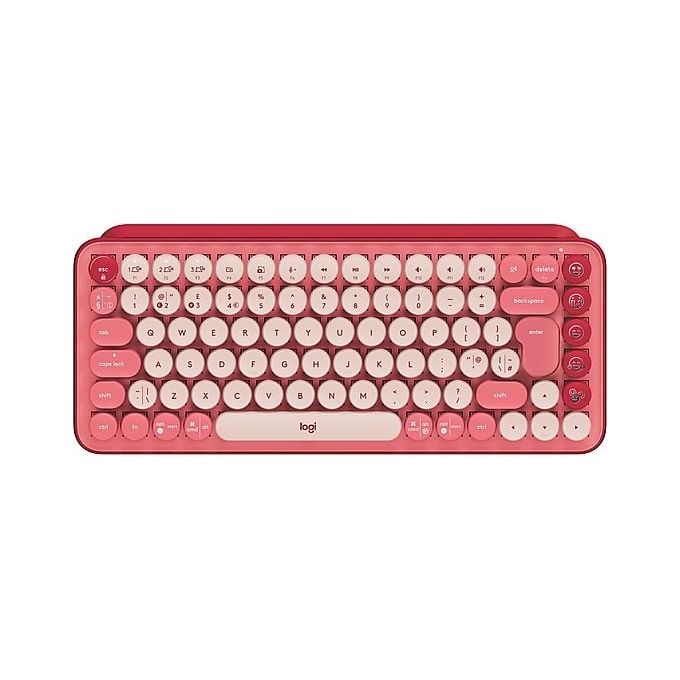 Logitech 920-010727 POP Keys Tastiera Meccanica Wireless Bluetooth QWERTY Italiano Multi-dispositivo 3 canali colore Borgogna Rosa