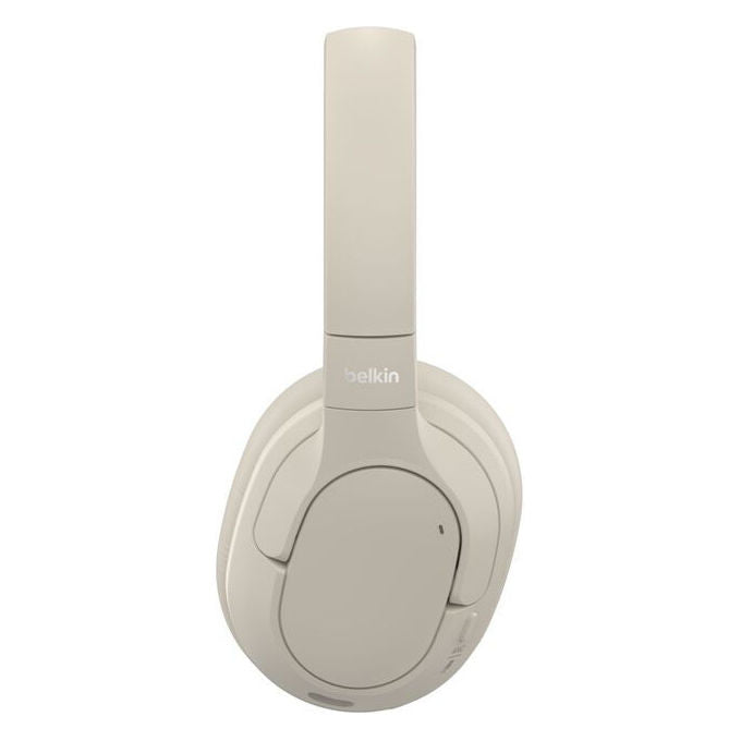 Belkin AUD008HQSA SoundForm Isolate Cuffie Wireless con Cancellazione del Rumore Ibrido Bluetooth 5.4 USB Tipo-C 3.5 mm colore Sabbia