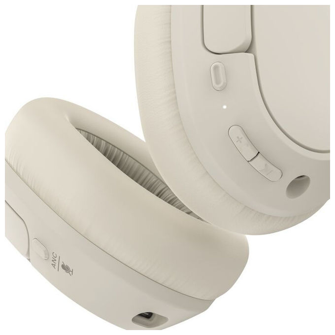 Belkin AUD008HQSA SoundForm Isolate Cuffie Wireless con Cancellazione del Rumore Ibrido Bluetooth 5.4 USB Tipo-C 3.5 mm colore Sabbia