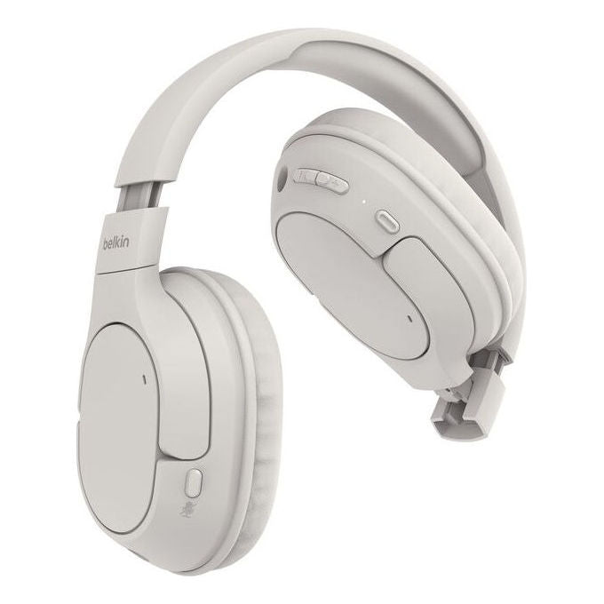 Belkin AUD009HQSA Cuffie Wireless A Padiglione Musica e Chiamate Bluetooth 5.4 USB Type-C 3.5 mm Ripiegabili Sabbia