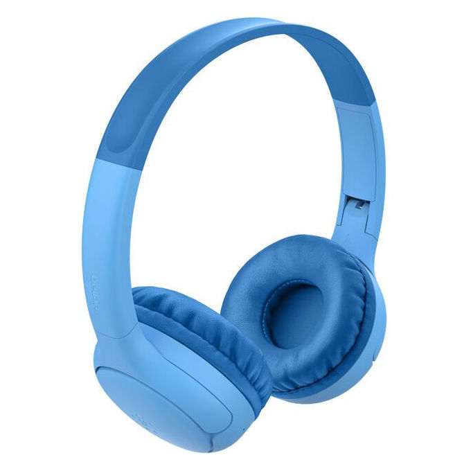 Belkin AUD012hqBL SoundForm Mini 2 Cuffie Bluetooth On-Ear per Bambini con Limite Volume 85 dB Fino a 55 Ore di Riproduzione IPX5 colore Blu