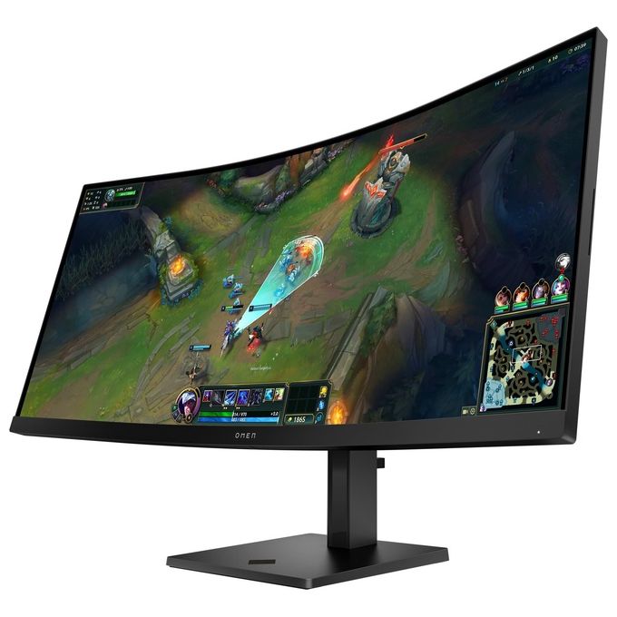 HP AV4C1E9#ABB Omen Monitor da gaming curvo 34'' WQHD 180 Hz 1ms MPRT AMD FreeSync Premium VESA DisplayHDR 400 colore Nero