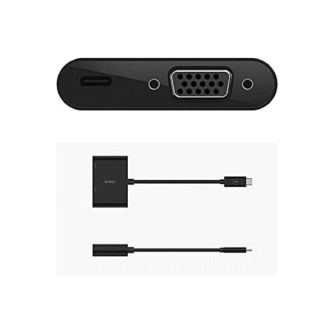 Belkin AVC001BTBK Adattatore USB-C a VGA con Ricarica Power Delivery 60 W Risoluzione 1920x1200 60 Hz colore Nero