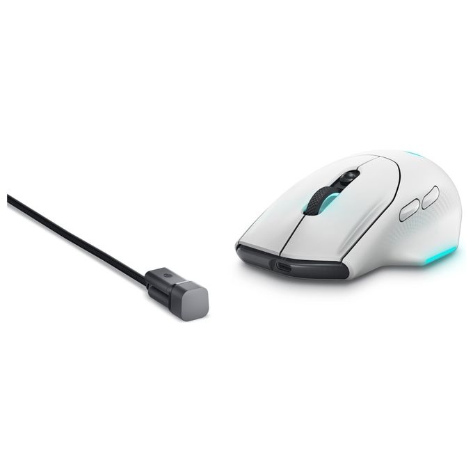 Alienware AW620M-W-DEAM Mouse Gaming Wireless 26000 DPI 7 Tasti Programmabili RGB 1000 Hz 10 m Bianco