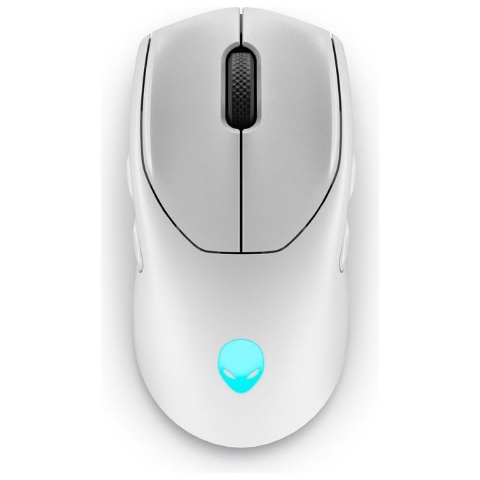 Alienware AW720M Mouse da Gioco Tri-Mode Wireless 2.4 GHz Bluetooth 5.1 USB-C 26000 DPI 8 Pulsanti AlienFX RGB colore Lunar Light