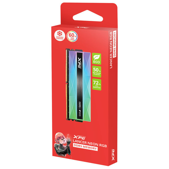 XPG AX5U6400C3216G-DCLANRSG LANCER NEON memoria 32 GB 2 x 16 GB DDR5 6400 MHz CL32 1.4 V colore Grigio