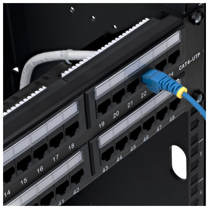 StarTech.com CPANEL48 Pannello Patch Cat6 48 porte 2U Rackmount RJ45 UTP 110 Punch-Down colore Nero