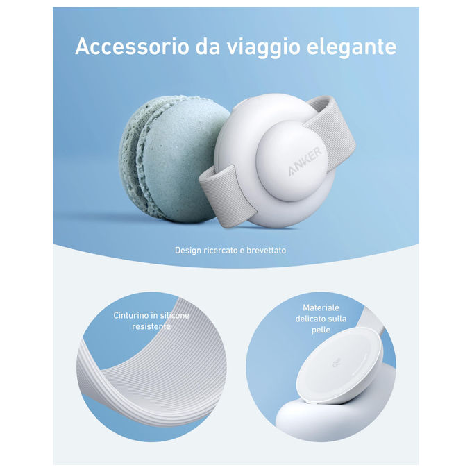 Anker B25M8H21 MagGo Caricatore Wireless 3 in 1 15W Compatibile con MagSafe colore Bianco