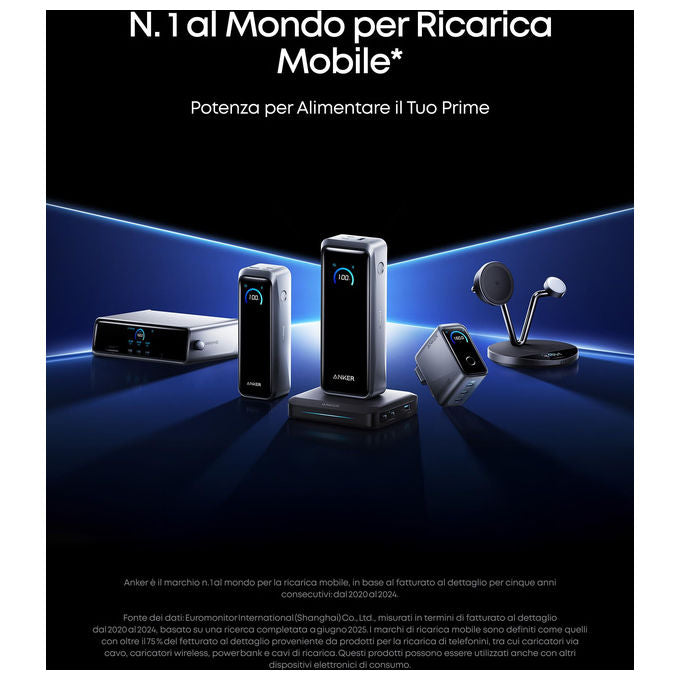Anker B25X7G11 Prime MagSafe Caricatore Stazione di Ricarica 3 in 1 25 W colore Nero