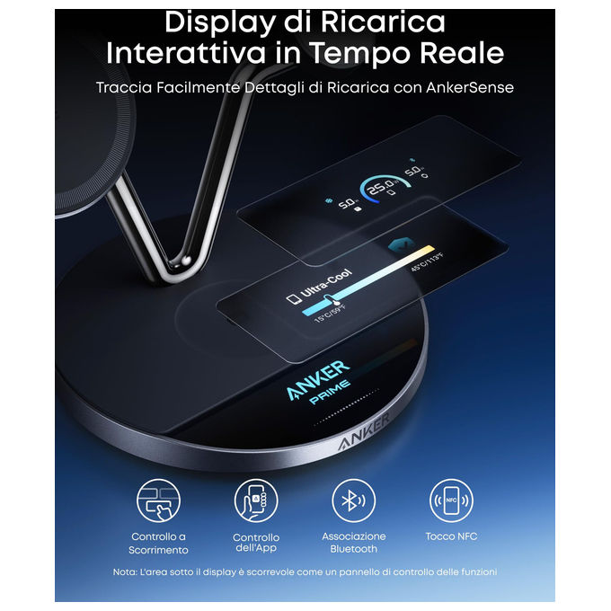 Anker B25X7G11 Prime MagSafe Caricatore Stazione di Ricarica 3 in 1 25 W colore Nero