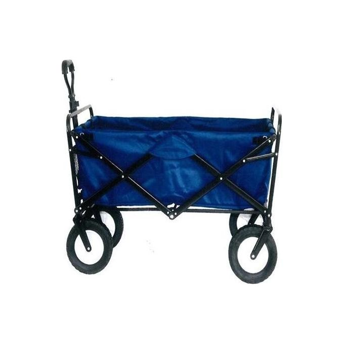 Amicasa B2B0539064 Carrello Telescopico Multiuso con Ruote e Maniglia Struttura in Acciaio Verniciato e Contenitore in Tessuto Sintetico colore Nero e Blu