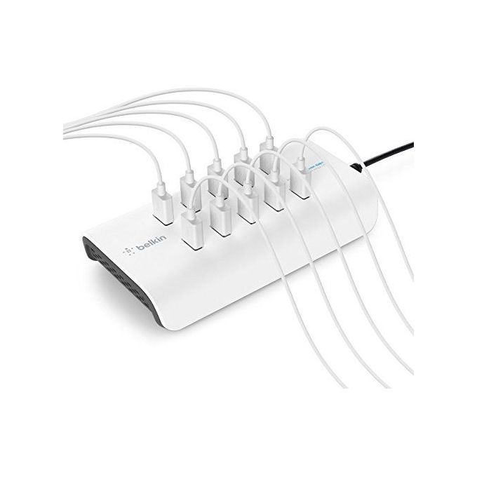 Belkin Rockstar 10 Porte Caricabatterie 120W 2,4A Bianco