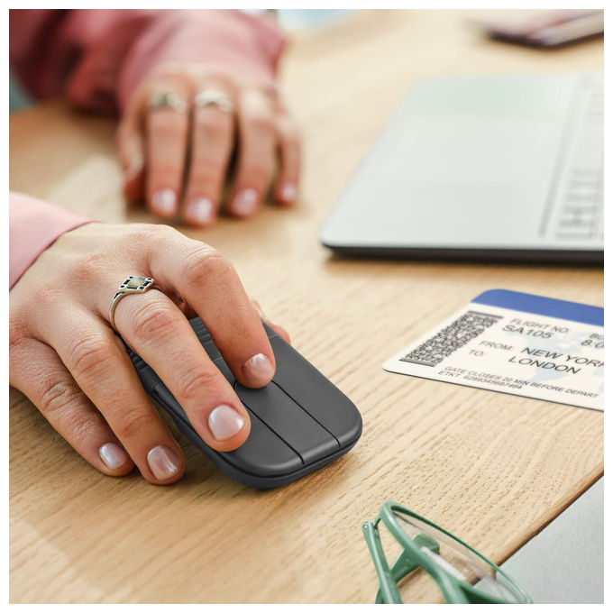 Logitech 910-007604 Mobi Fold Mouse Viaggio Ambidestro RF Wireless + Bluetooth 4000 DPI Touch Grafite