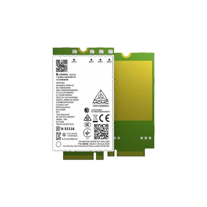 Dell DELL-7N7DH Modem Mobile Wireless DW5933E 5G PCIe M.2 3052 4670 Mbit-s colore Nero