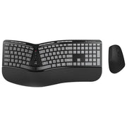 Conceptronic ORAZIO02US Kit Tastiera e Mouse Wireless Ergonomico QWERTY 124 tasti 2.4 GHz con Riposo del Polso colore Nero
