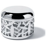 Alessi MSA17 Formaggiera Cactus in Acciaio Inossidabile 18-10 e Vetro Design Traforato 9.2 cm Diametro 7.2 cm Altezza 20 cl Capacita' colore Srebrato