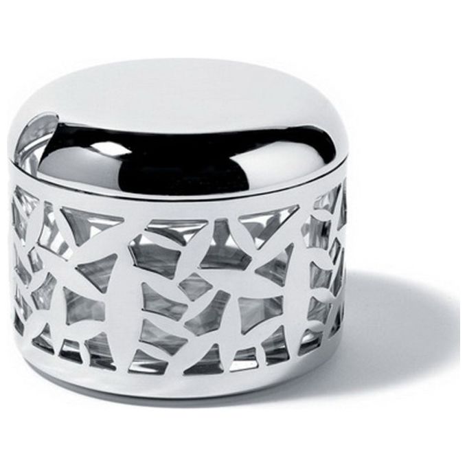Alessi MSA17 Formaggiera Cactus in Acciaio Inossidabile 18-10 e Vetro Design Traforato 9.2 cm Diametro 7.2 cm Altezza 20 cl Capacita' colore Srebrato