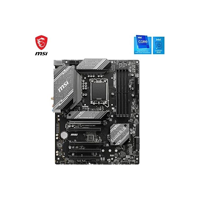 MSI B760 GAMING PLUS WIFI Scheda Madre Intel B760 LGA 1700 ATX DDR5 192 GB Wi-Fi 6E Bluetooth 5.3 2.5 Gigabit LAN colore Nero