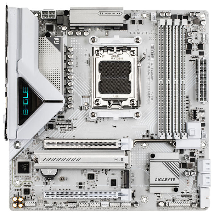 Gigabyte B850M Eagle Wifi 6E Ice, scheda madre micro-ATX, socket AM5, DDR5 fino a 8200 MHz, PCIe 5.0, LAN 2.5 GbE, Bianco